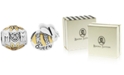 Rhona Sutton Two-Tone 2-Pc. Set Cubic Zirconia Floral Mom & Queen Bee Bead Charms in Sterling Silver 